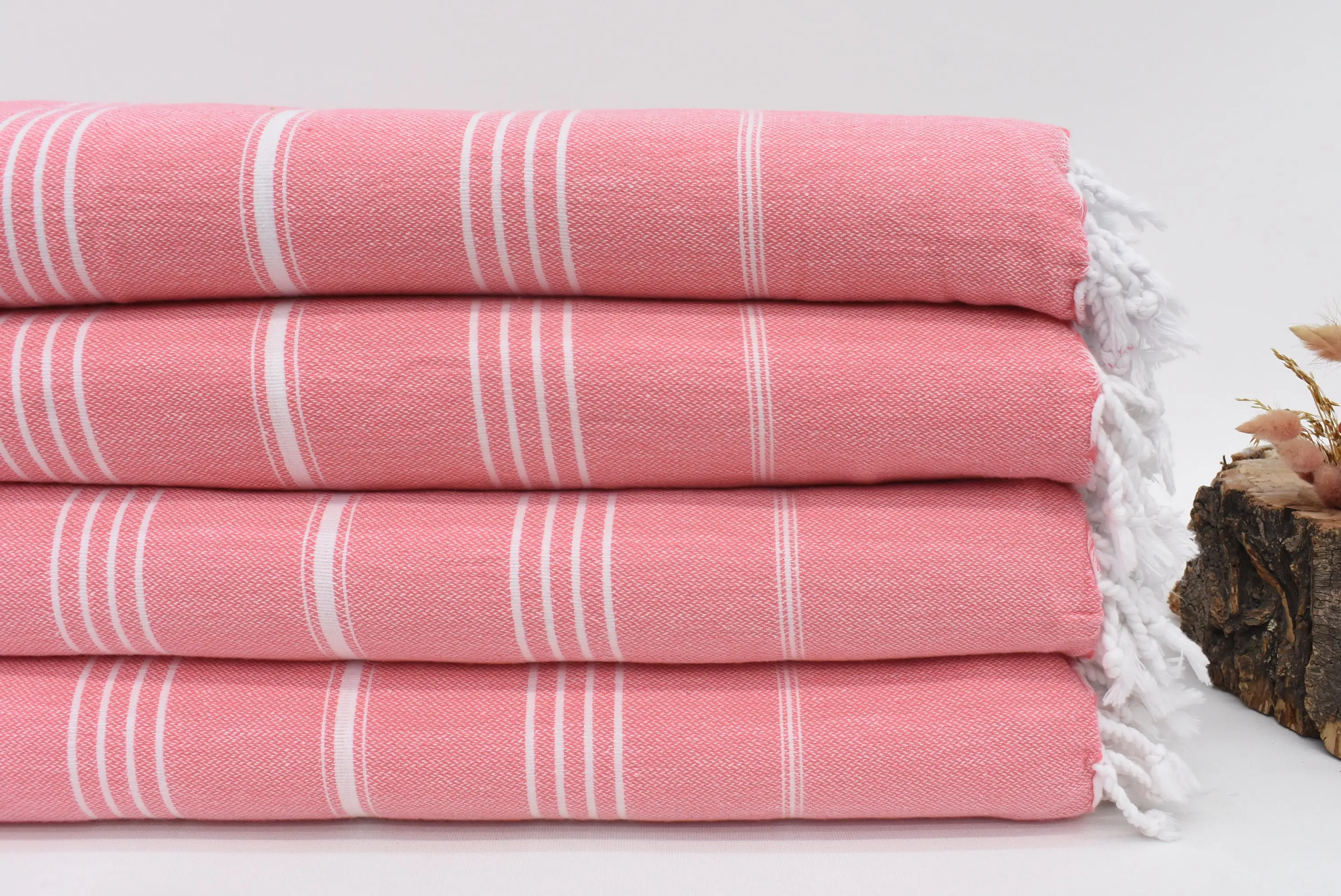 Christmas Favors Pink Striped Throw Blanket, 95x79 Inches - 1