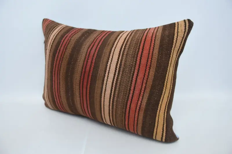 Vintage Pillow, Couch Cushion Case, Pillow for Sofa, Ethnical Kilim Rug Pillow, Pillow Cover, 20x28 Brown Pillow, Yoga Cushion Cover - 4