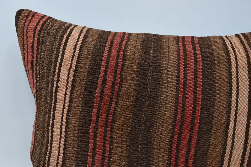 Vintage Pillow, Couch Cushion Case, Pillow for Sofa, Ethnical Kilim Rug Pillow, Pillow Cover, 20x28 Brown Pillow, Yoga Cushion Cover - 2