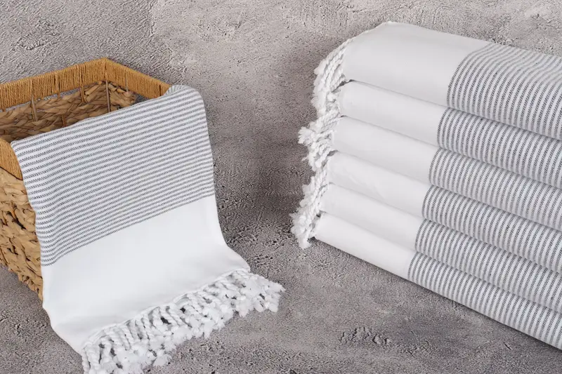 Decorative Towel, Custom Towel, 70x36 Cotton Striped Towel, Bridesmaid Proposal Gift, Travel Towel, Personalized Bridesmaid Gift, Turkish bath towel - 3