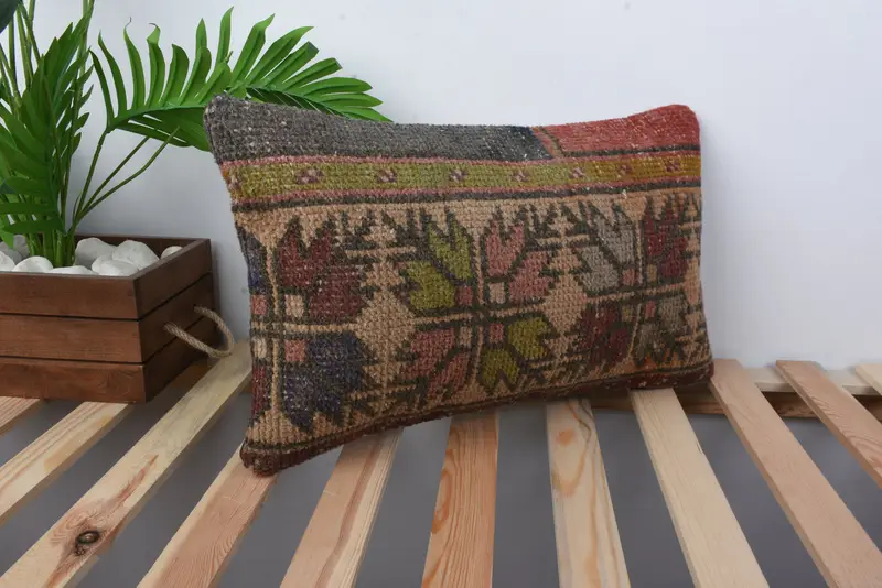 12x20 Beige Cushion Case, Kilim Pillow Cover, Designer Throw Cushion Cover, Vintage Kilim Throw Pillow, Cushion Cover, Ethnical Kilim Rug Pillow - 4