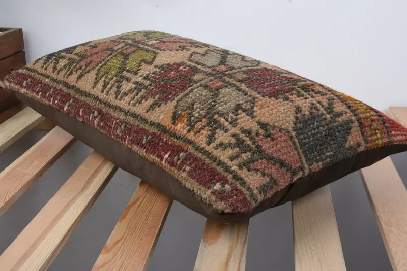 12x20 Beige Cushion Case, Kilim Pillow Cover, Designer Throw Cushion Cover, Vintage Kilim Throw Pillow, Cushion Cover, Ethnical Kilim Rug Pillow - 6