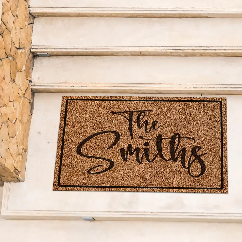 エレガントなプリントラグ：新居ギフト用カスタム玄関マット