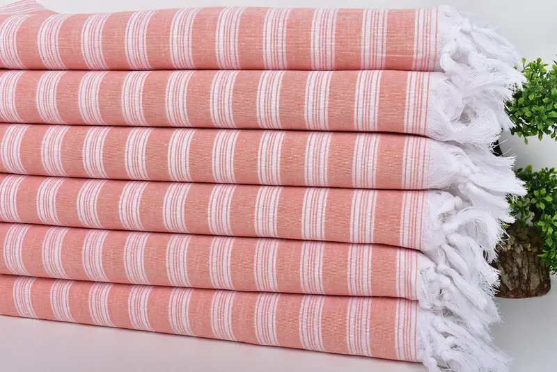 Organic towel, Sand-free towel, Handmade Gift, Pool Towels, 70x40 Cotton Striped Towel, Quick-drying cotton Turkish beach towel, Handmade Gift - 3