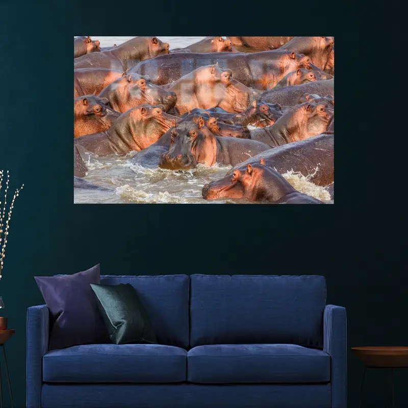 Loft veya Man Cave Dekoru için Zarif Yaban Hayatı Baskılı Cam