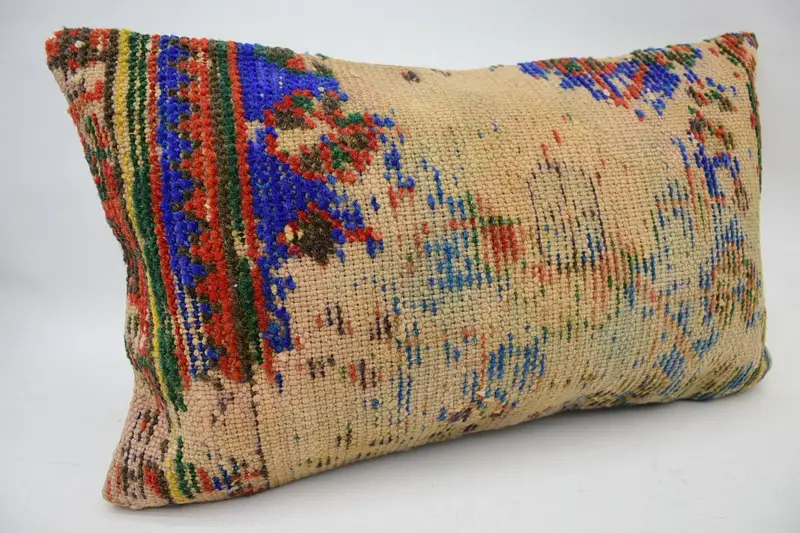 Pillow Case, Handmade Kilim Cushion, Sofa Pillow Cover, Boho Pillow Sham Cover, Wholesale Pillow, 12x20 Beige Pillow Case, Interior Designer Pillow - 2