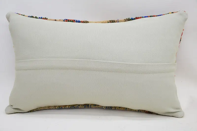 Pillow Case, Handmade Kilim Cushion, Sofa Pillow Cover, Boho Pillow Sham Cover, Wholesale Pillow, 12x20 Beige Pillow Case, Interior Designer Pillow - 6