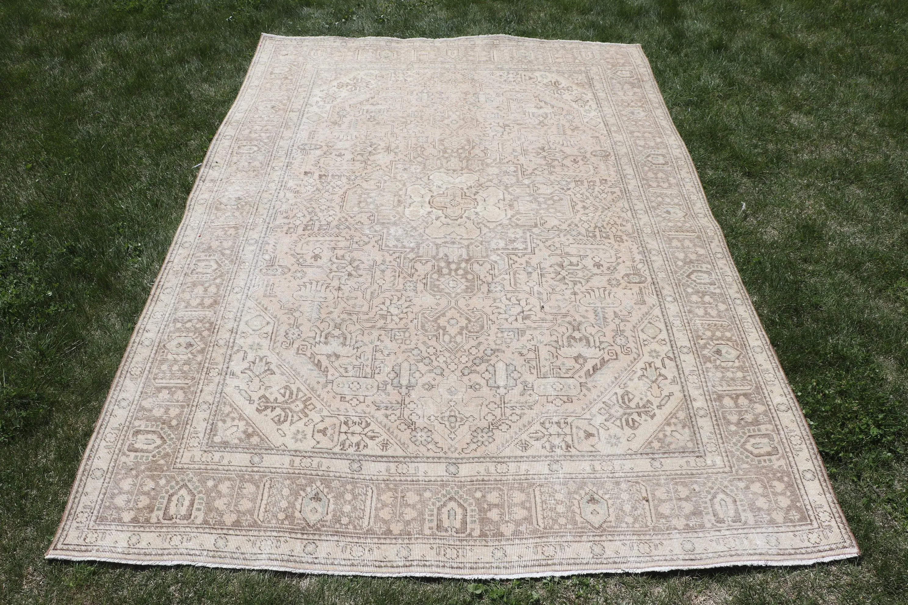 Türk Vintage Halısı 6.5x9.2 ft (198x280 cm), Kahverengi Yün Halı - 1