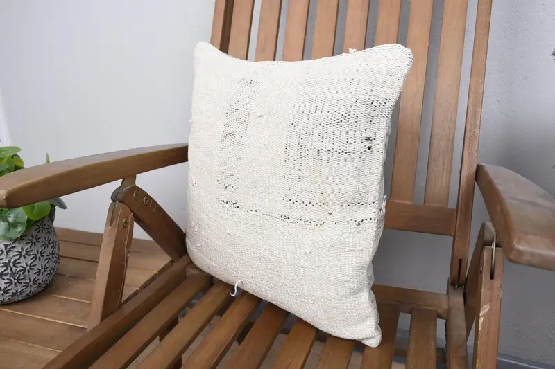 Pillow Sham, 16x16 Beige Cushion Case, Home Decor Pillow, Kilim Pillow Cover, Bed Pillow Case, Pillow for Couch, Christmas Pillow Case - 3