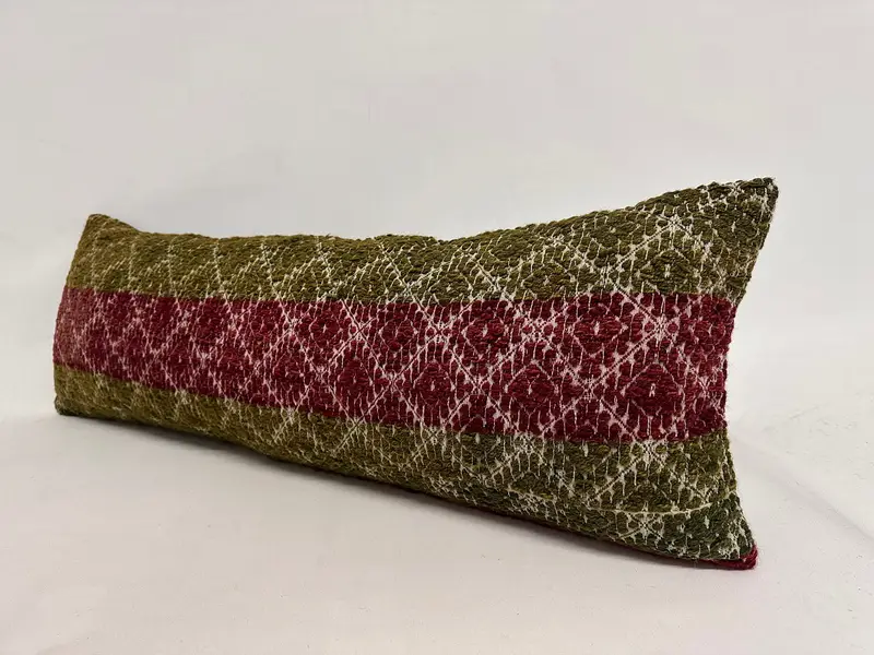 Pillow Cover, Decorative Throw Pillow Case, 12x36 Red Pillow Cover, Handmade Pillow, Gift Pillow, Vintage Pillow, Pillow for Sofa - 3