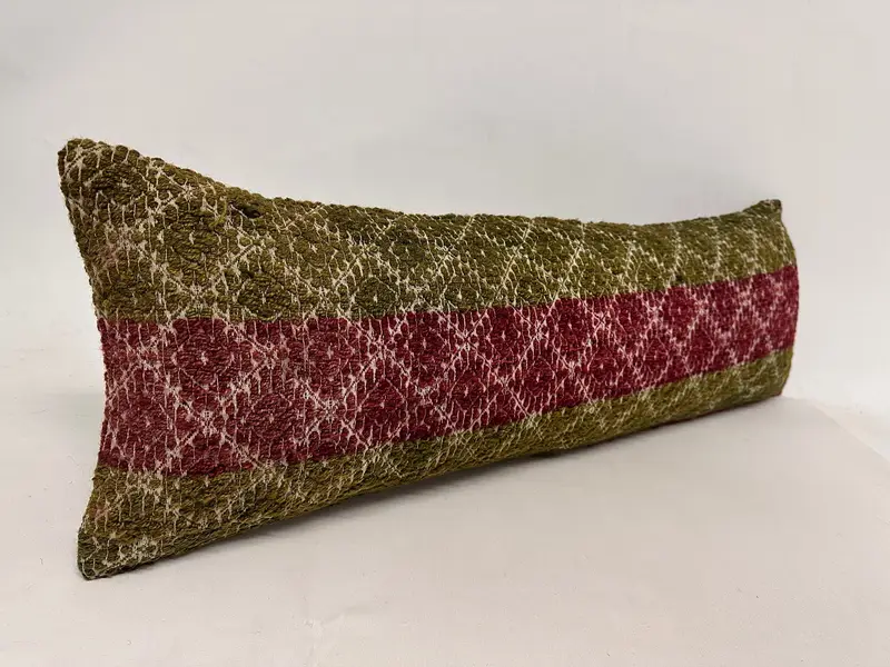 Pillow Cover, Decorative Throw Pillow Case, 12x36 Red Pillow Cover, Handmade Pillow, Gift Pillow, Vintage Pillow, Pillow for Sofa - 2