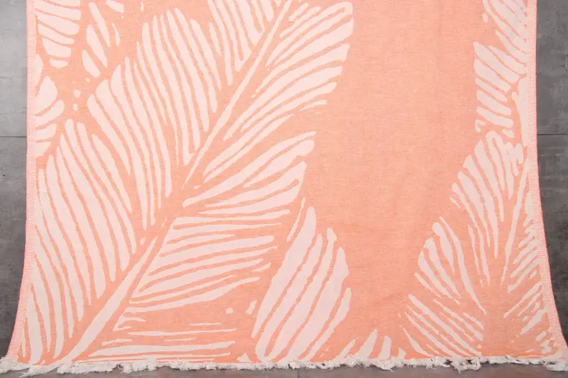 Personalized Turkish Beach Towel Orange Patterned, 40x71 Inches