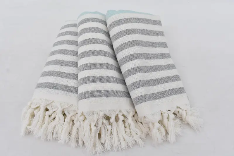 Monogram Towels, Christmas Favors, Custom Hand Towel, Turkish Hand Towel, 36x18 Cotton Striped Terry Towel, Personalized Gifts, Beach Wedding Favor - 3
