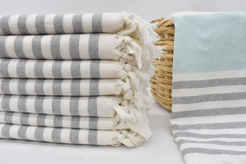 Monogram Towels, Christmas Favors, Custom Hand Towel, Turkish Hand Towel, 36x18 Cotton Striped Terry Towel, Personalized Gifts, Beach Wedding Favor - 1