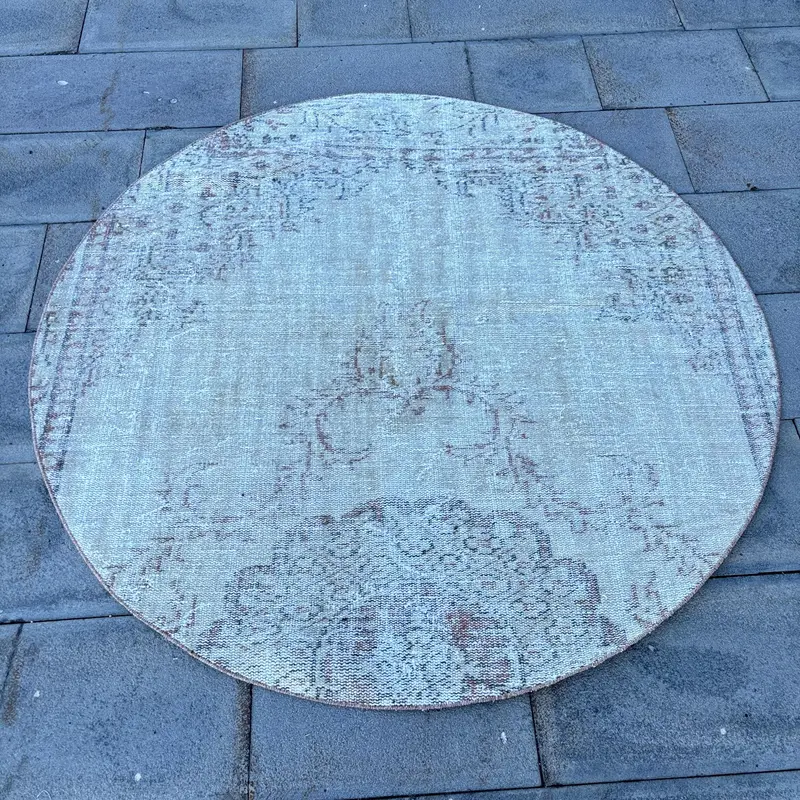 グリーン サウスウエスタン ラグ、4.9x4.9フィート エレガントな装飾