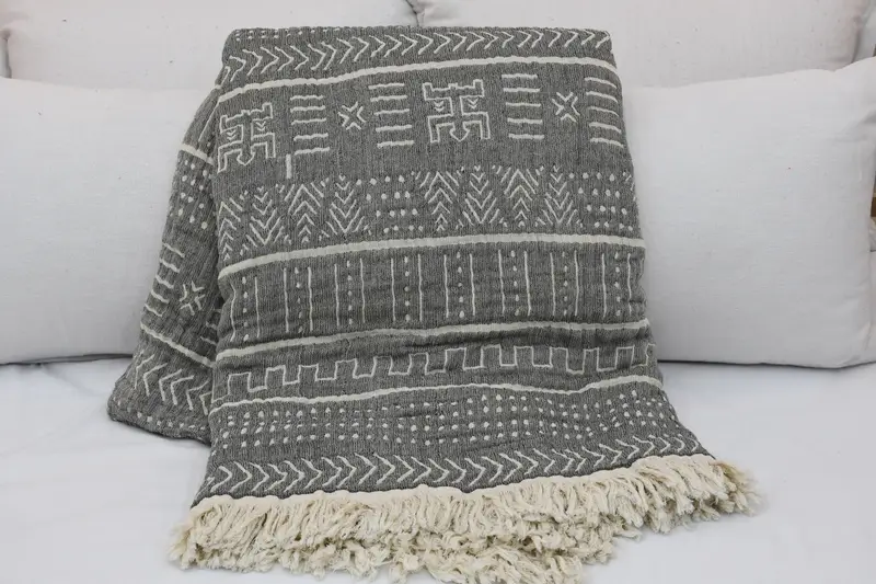 Bachelorette Favor, Throw Blanket, 92x80 Cotton Ethnic Design Towel, Housewarming Gift, Woven Blanket, Girl Trip Party Favor, Shower Curtain - 5