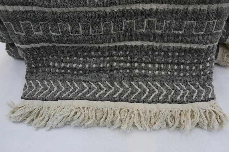 Bachelorette Favor, Throw Blanket, 92x80 Cotton Ethnic Design Towel, Housewarming Gift, Woven Blanket, Girl Trip Party Favor, Shower Curtain - 1