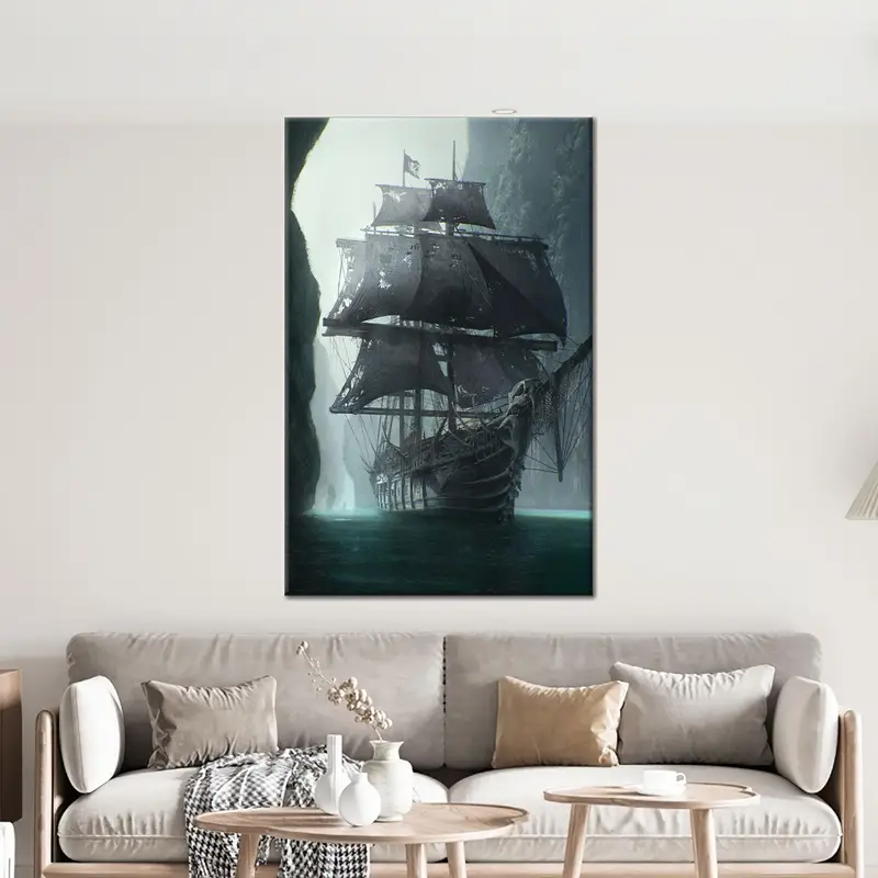 Elegante Loft-Piraten-Leinwand: Küstenbüro-Kunstdruck