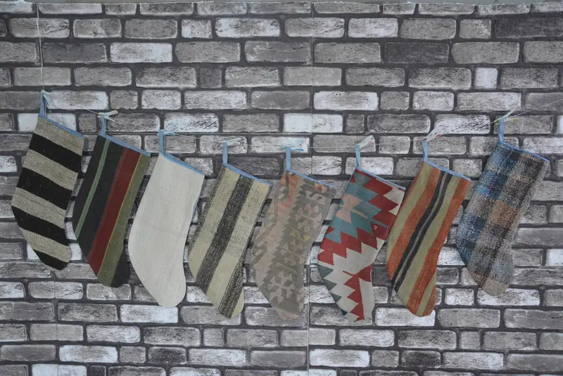 Patrón de adornos navideños, calcetín navideño de 9 pulgadas de ancho