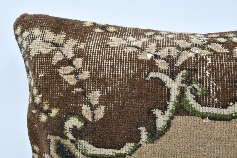 20x28 Beige Cushion, Ethnical Kilim Rug Pillow, Pillow Cover, Turkish Pillow, Traditional Cushion Cover, Interior Designer Pillow - 2