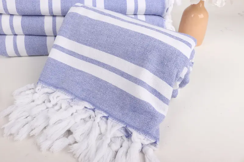Lightweight towel, Beach Size Towel, Quick-dry peshtemal, Bride Gift, Bachelor Bachelorette Party Favors, 68x36 Cotton Striped Terry Towel - 4