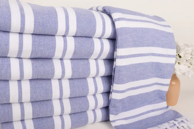 Lightweight towel, Beach Size Towel, Quick-dry peshtemal, Bride Gift, Bachelor Bachelorette Party Favors, 68x36 Cotton Striped Terry Towel - 2