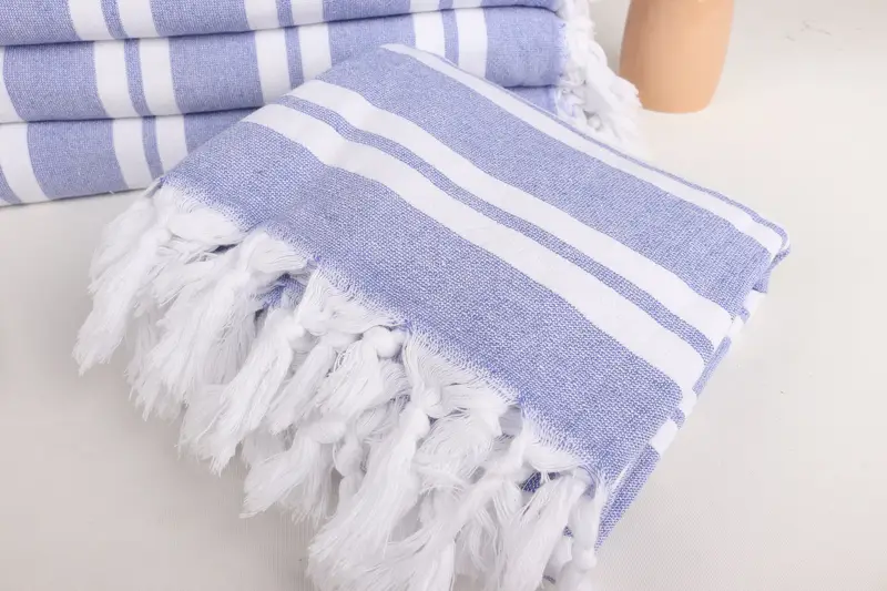 Lightweight towel, Beach Size Towel, Quick-dry peshtemal, Bride Gift, Bachelor Bachelorette Party Favors, 68x36 Cotton Striped Terry Towel - 5