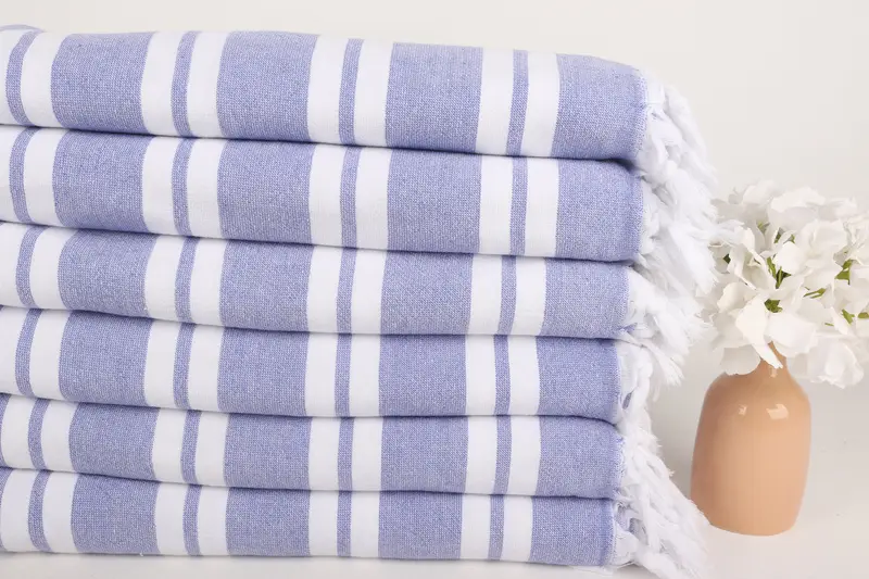 Lightweight towel, Beach Size Towel, Quick-dry peshtemal, Bride Gift, Bachelor Bachelorette Party Favors, 68x36 Cotton Striped Terry Towel - 3