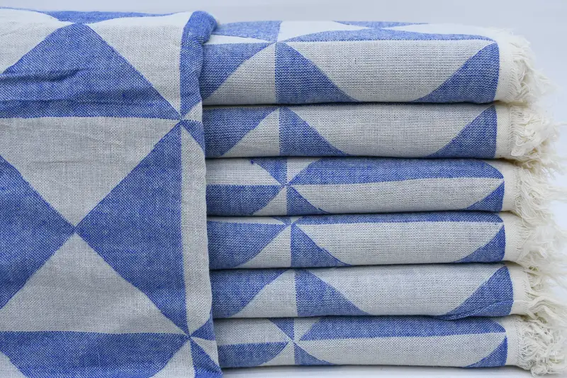 Sand-free towel, Turkish Bath Towel Set, Bridesmaid Proposal Gift, 70x40 Cotton Geometric Towel, Lightweight Turkish towel, Turkish hand towel - 1