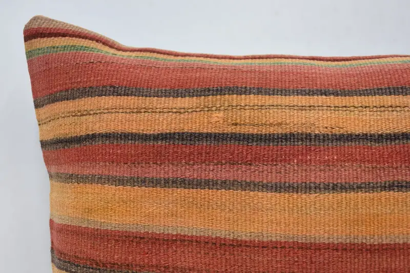 Hippie Throw Cushion, 16x24 Red Pillow Cover, Cushion Cover, Vintage Kilim Pillow, Boho Pillow, Living Room Throw Pillow Sham, Turkish Pillow - 2