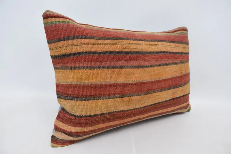 Hippie Throw Cushion, 16x24 Red Pillow Cover, Cushion Cover, Vintage Kilim Pillow, Boho Pillow, Living Room Throw Pillow Sham, Turkish Pillow - 3