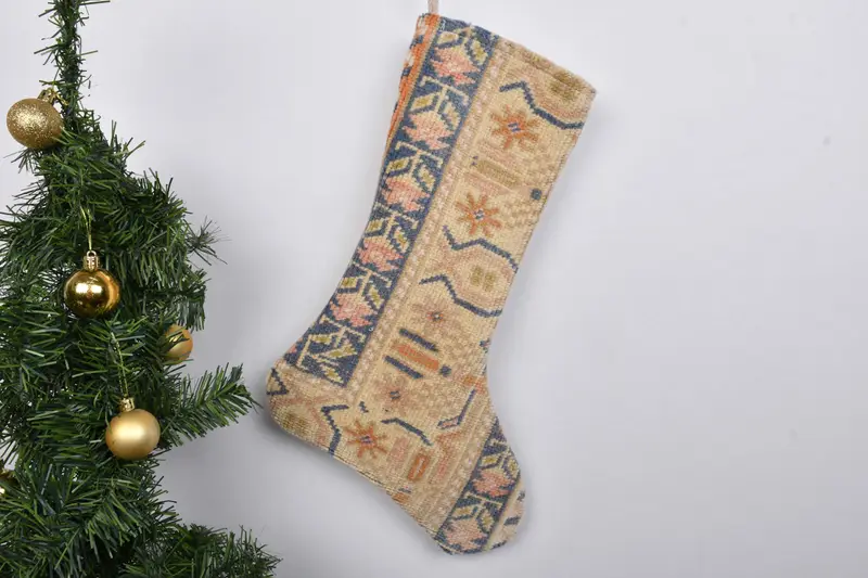 Noel Süsleri Deseni, 7 İnç Geniş Tatil Çorabı
