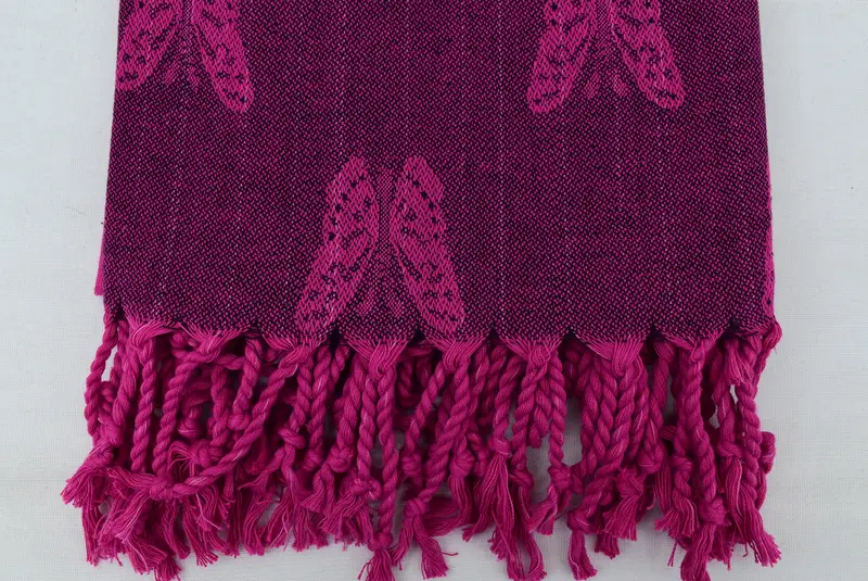 Handwoven Turkish Towel, Personalized Gift For Her, Turkish hand towel, Quick-dry towel, 70x32 Cotton Butterfly Design Towel, Bridesmaid Gift - 3