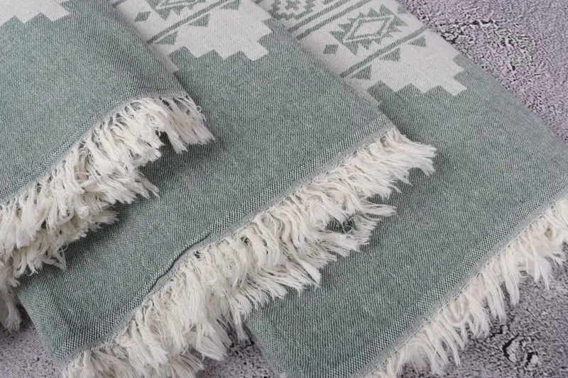 Beach Towel Gift, Custom Wedding Gift, Spa Gift, 70x36 Cotton Aztec Towel, Handmade Gift, Luxury Turkish beach towel with fringe, Decorative Towel - 5