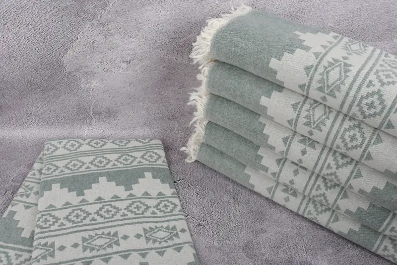 Beach Towel Gift, Custom Wedding Gift, Spa Gift, 70x36 Cotton Aztec Towel, Handmade Gift, Luxury Turkish beach towel with fringe, Decorative Towel - 2