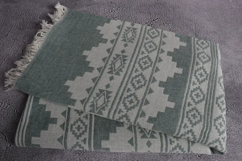 Beach Towel Gift, Custom Wedding Gift, Spa Gift, 70x36 Cotton Aztec Towel, Handmade Gift, Luxury Turkish beach towel with fringe, Decorative Towel - 6