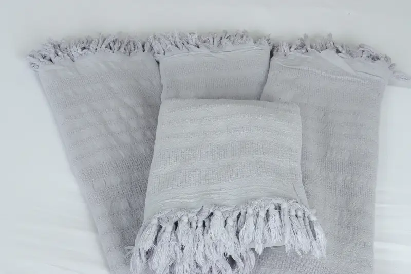 Personalized Gifts, Custom Wedding Gifts, Bachelor Gift, Decorative Bedspread, Bridesmaid Gifts, 96x68 Cotton Stonewashed Striped Towel - 5