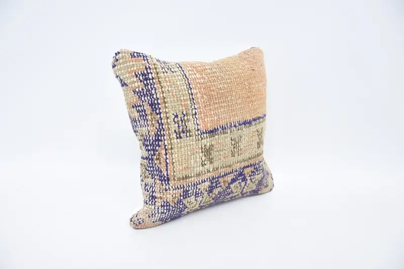 12x12 Orange Pillow Cover, Cushion Case, Handmade Kilim Cushion, Kilim Cushion Sham, Kilim Pillow Cover, Knitted Pillow Sham - 3