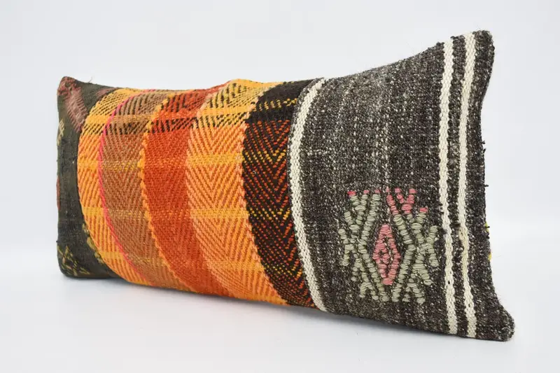 12x24 Orange Pillow Case, Pillow for Couch, Cushion Cover, Antique Pillows, Accent Cushion Case, Traditional Pillow Sham, Boho Pillow Sham Cover - 4