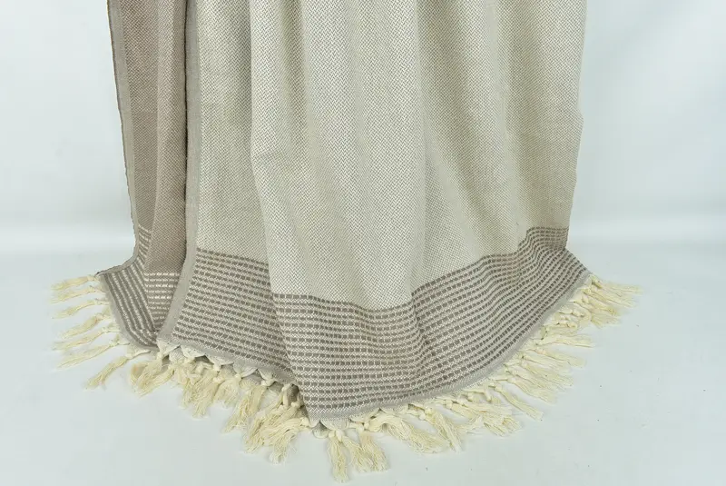Turkish Bedspread, Bridesmaid Gifts Personalized, Shower Curtain, Woven Throw Blanket, 96x92 Cotton Striped Towel, Wedding Favors, Monogram Blanket - 8