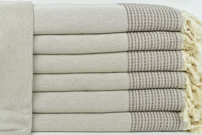 Turkish Bedspread, Bridesmaid Gifts Personalized, Shower Curtain, Woven Throw Blanket, 96x92 Cotton Striped Towel, Wedding Favors, Monogram Blanket - 1