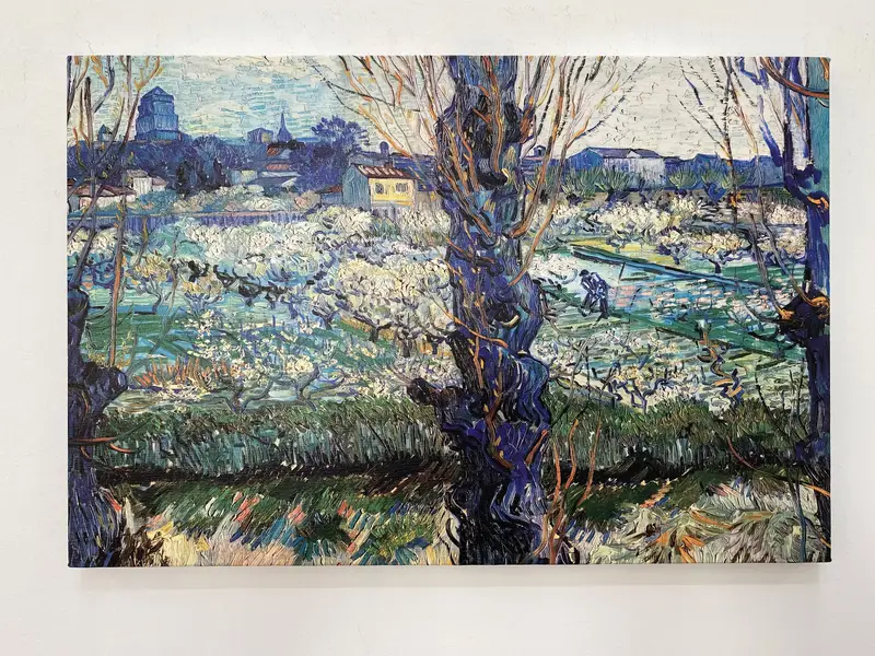 Van Gogh Wall Art, View on Arles, Van Gogh Artwork, Flowering Orchards Decor, Garden Landscape Wall Art, Nature Landscape Wall Decor, - 1