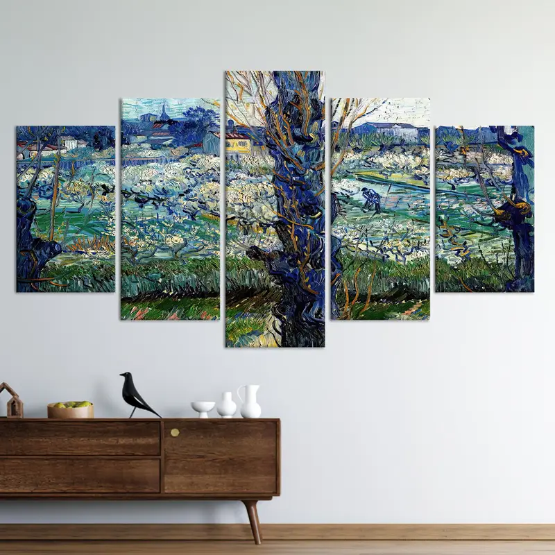 Van Gogh Wall Art, View on Arles, Van Gogh Artwork, Flowering Orchards Decor, Garden Landscape Wall Art, Nature Landscape Wall Decor, - 2