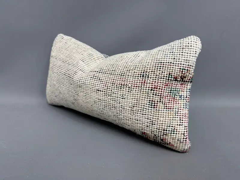 Pillow Case, Turkish Bench Cushion Case, Boho Pillow Sham Cover, 8x16 Beige Cushion Cover, Vintage Kilim Throw Pillow, Turkish Pillow - 3
