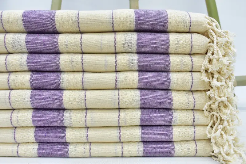 Purple Geometric Towel Bachelorette Party Gift, Organic Cotton, 70x40 Inches