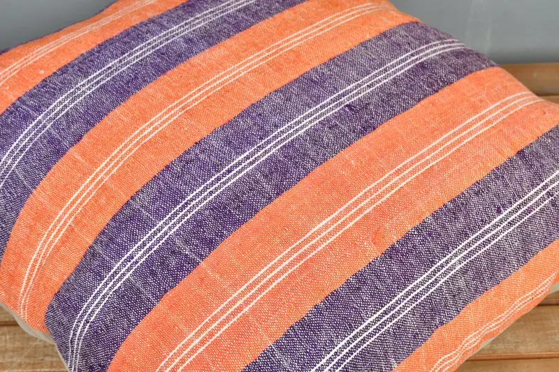 Ethnical Kilim Rug Pillow, Handmade Kilim Cushion, 24x24 Orange Pillow Cover, Vintage Kilim Throw Pillow, Pillow Sham, Bolster Cushion Cover - 3