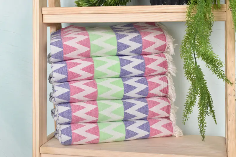 Organic towel, Bride Gift, Custom Towel Beach, Best Friend Gift, Turkish bath towel for spa, 70x40 Cotton Zigzag Design Towel, Organic Turkish towel - 1