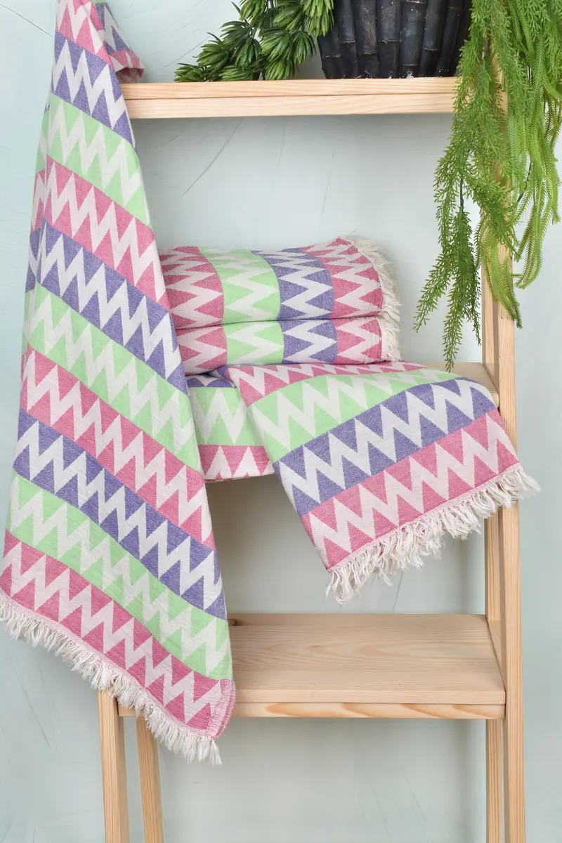 Organic towel, Bride Gift, Custom Towel Beach, Best Friend Gift, Turkish bath towel for spa, 70x40 Cotton Zigzag Design Towel, Organic Turkish towel - 6