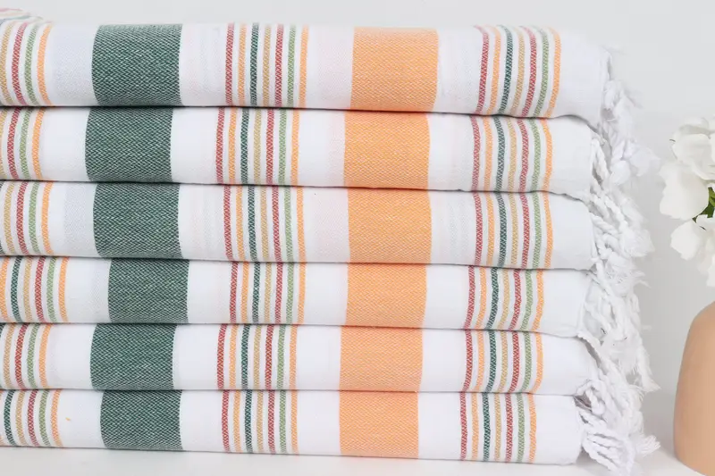 Bridesmaid Gift, Best Friend Gift Ideas, Bachelorette Party Favors, Embroidery Towel, Monogrammed Beach Towel, 76x38 Cotton Striped Towel - 3
