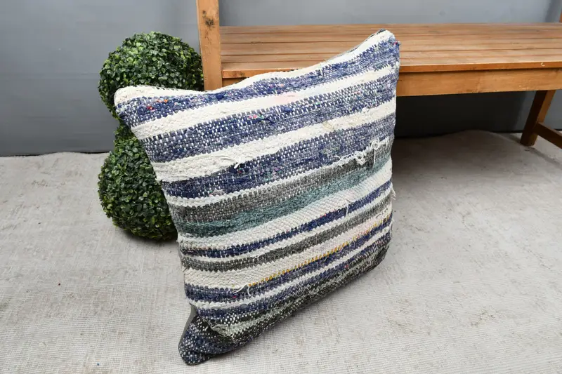 Turkish Pillow, Home Decor Pillow, Custom Pillow, Car Cushion Case, 22x22 White Cushion Case, Vintage Kilim Pillow, Pillow Cover - 7